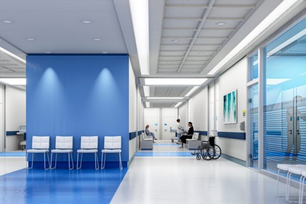 blue modern clinic interior